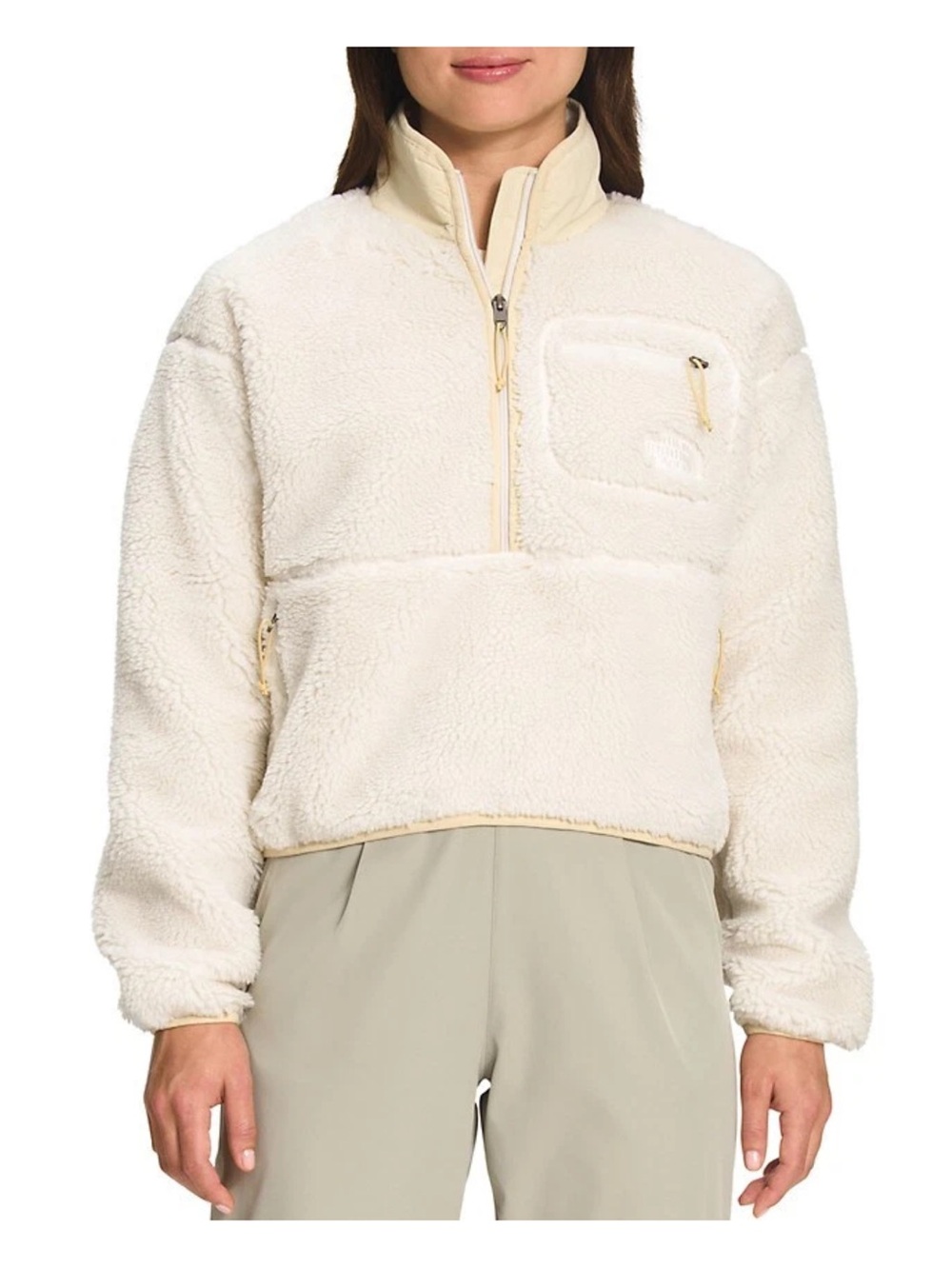 The North Face Extreme Pile 1/2-Zip Pullover Jacket Women's S Gardenia White